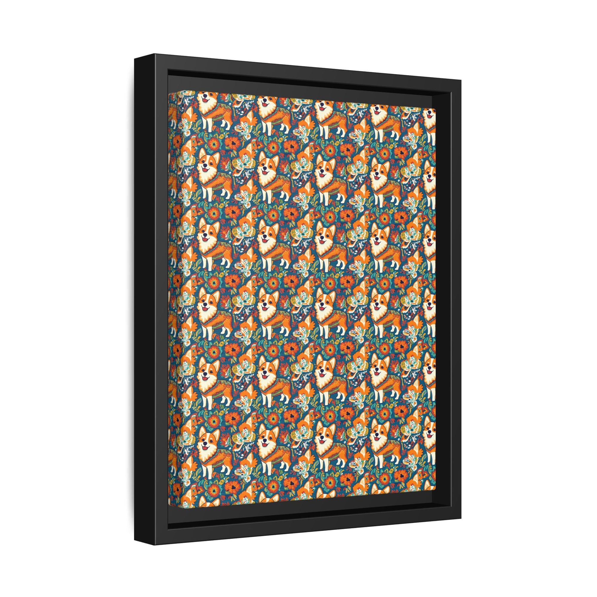 Corgi Carnival Couture Matte Canvas, Framed