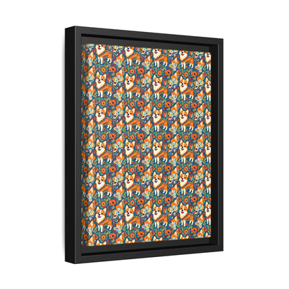 Corgi Carnival Couture Matte Canvas, Framed