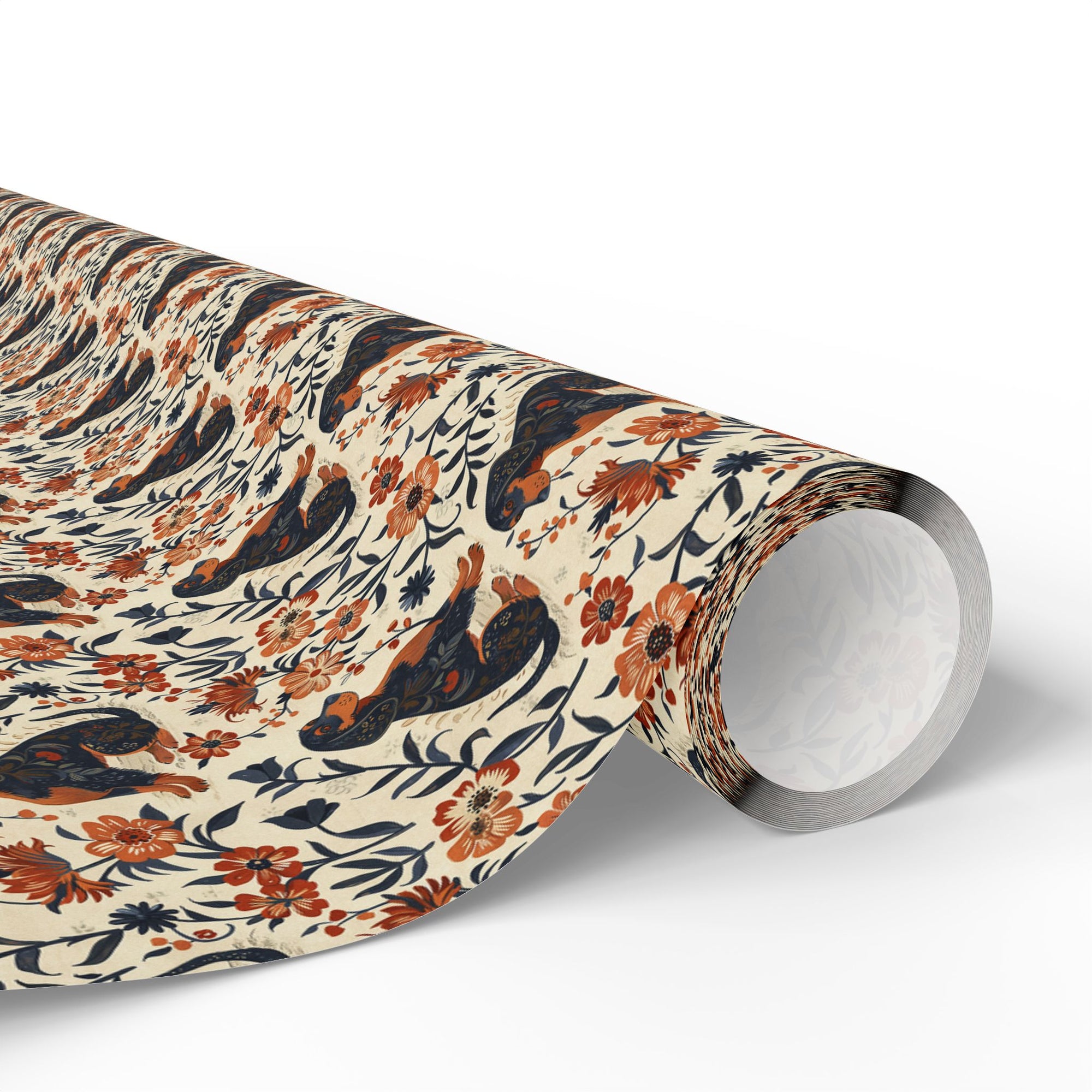 Blossoming Dachshunds Delight Wrapping Paper