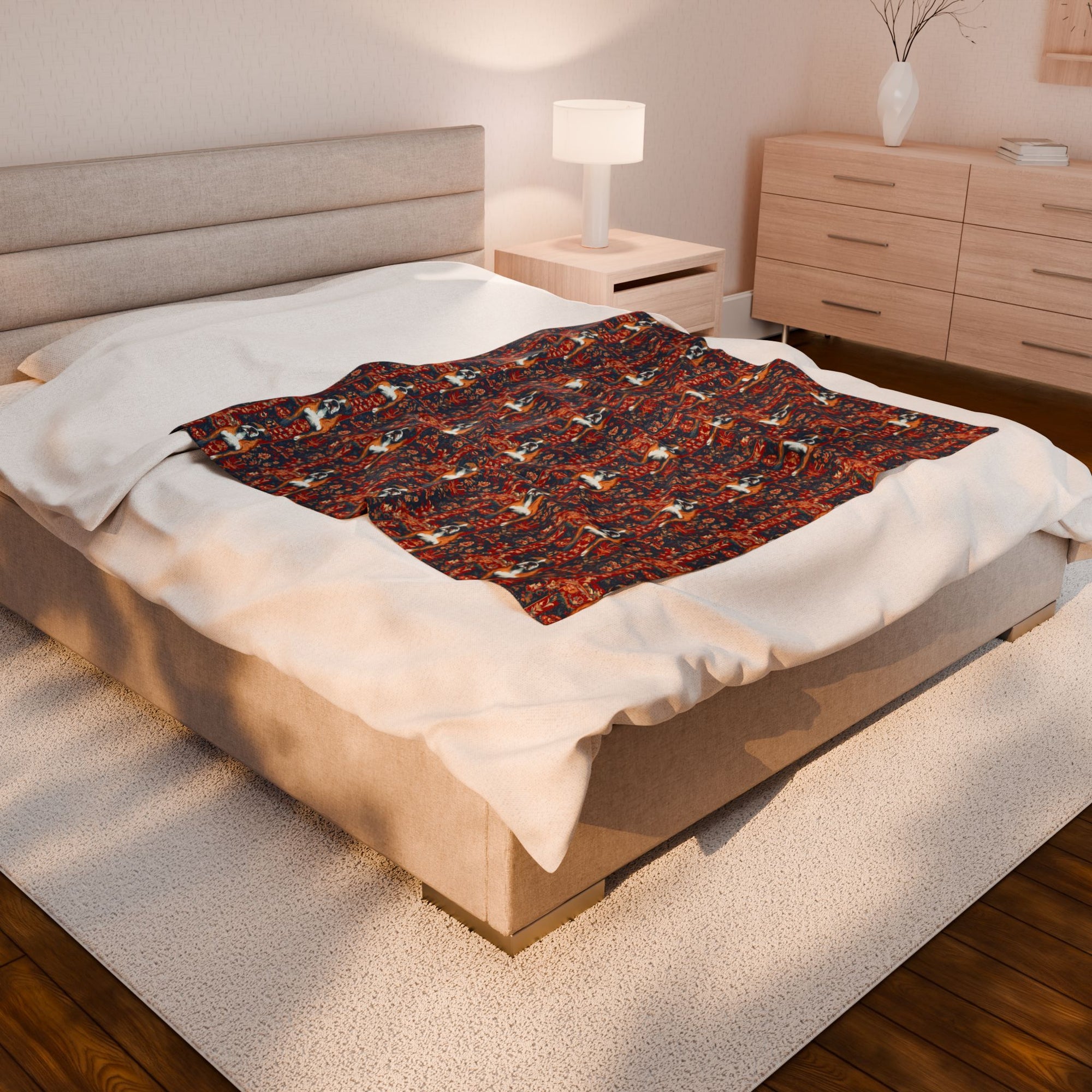 Boxer Blossom Tapestry Delight Velveteen Plush Blanket