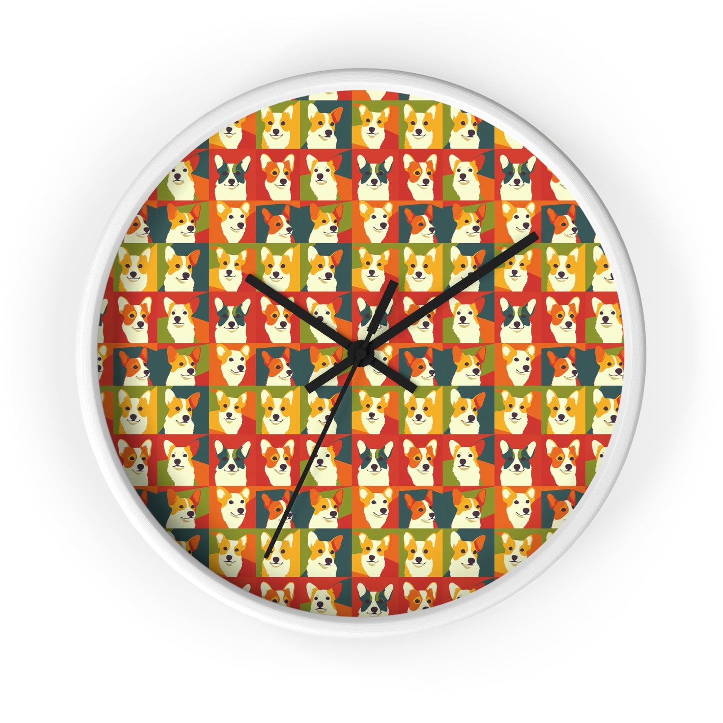 Corgi Chic Popart Pup Wall Clock