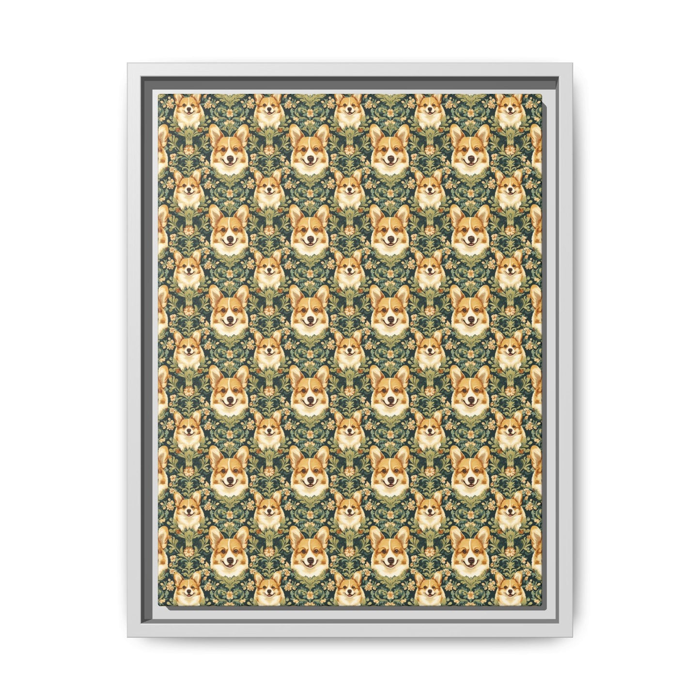 Corgi Charmz Matte Canvas, Framed