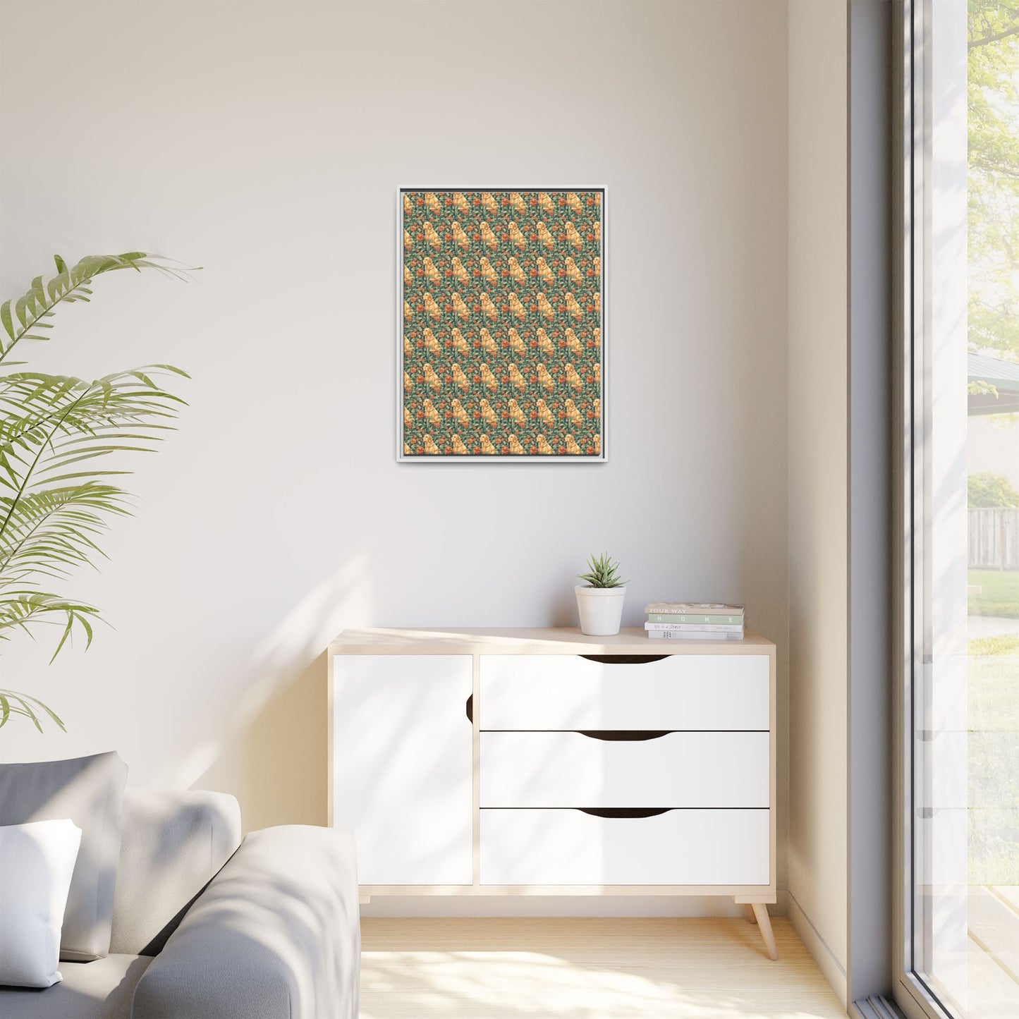 Blooming Goldie Glam Matte Canvas, Framed