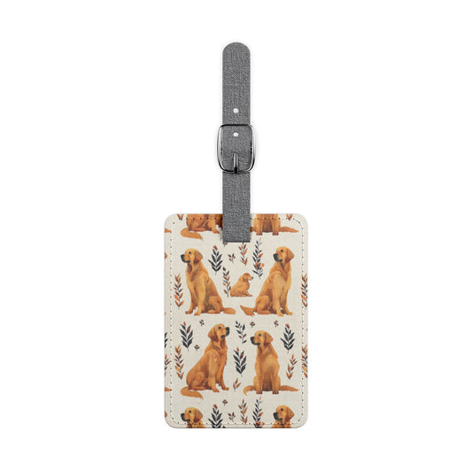 Golden Glamour Paws - Luxe Licks for Regal Retrievers Luggage Tag