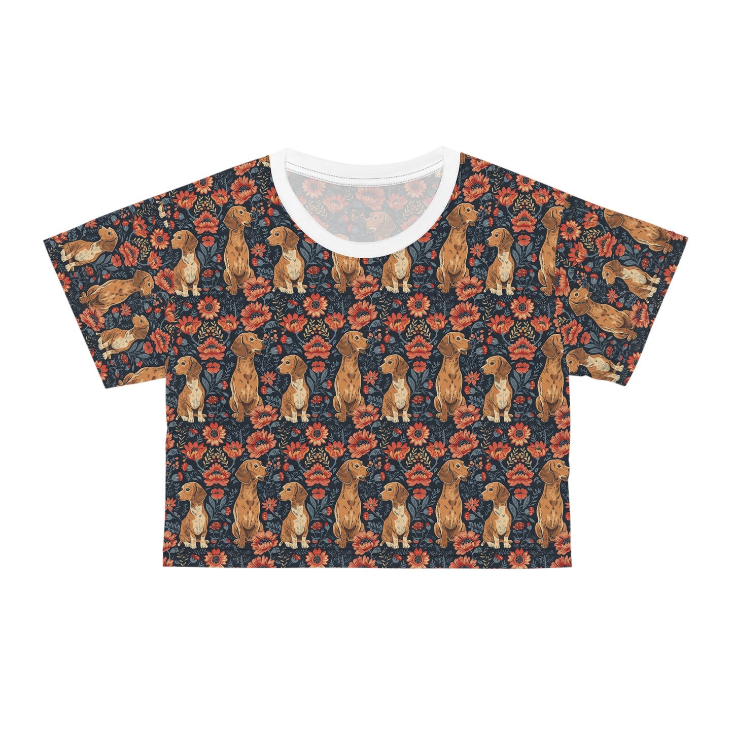 Floral Pawsome Dachsund Delight Crop Tee