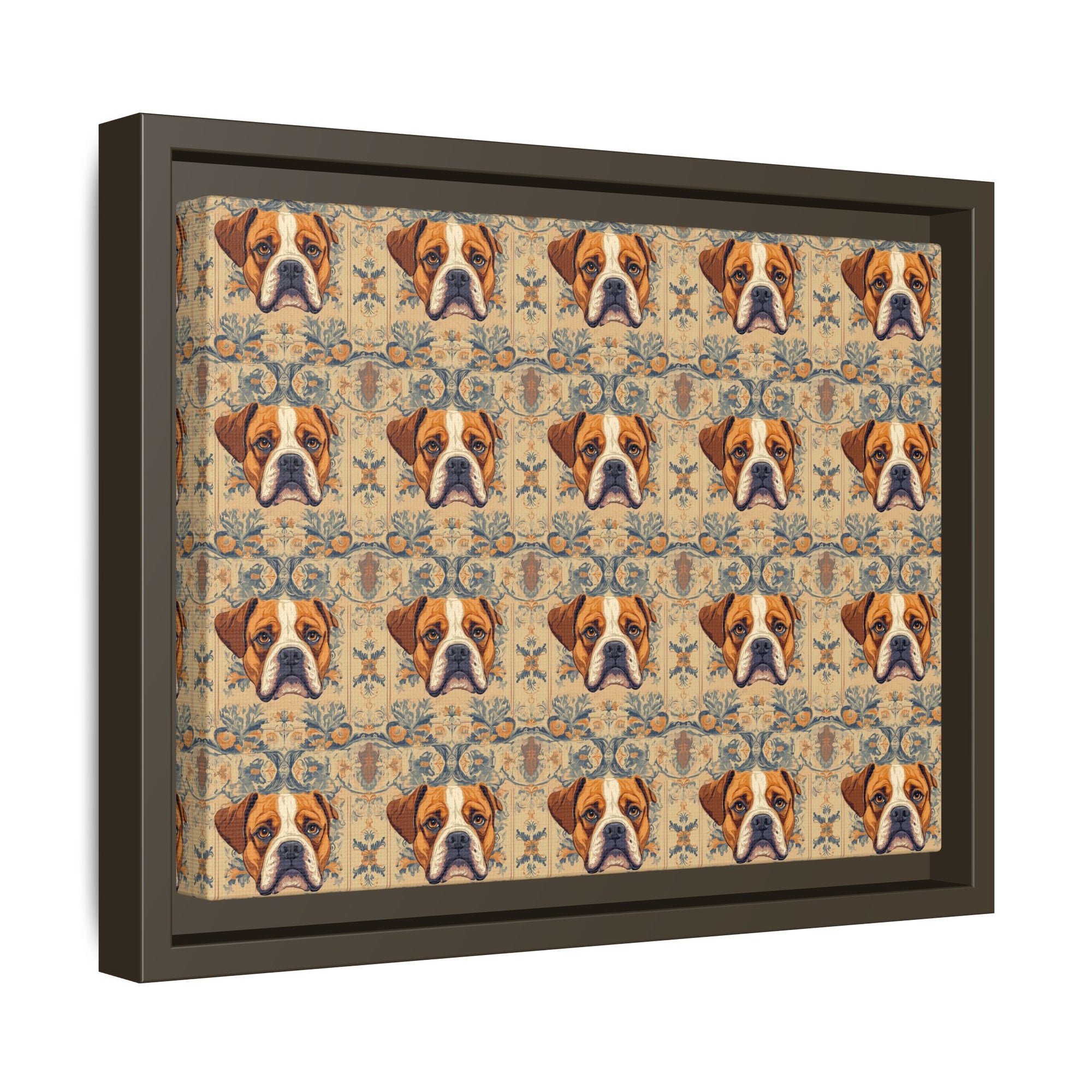 Bowtie Boxer Bliss Matte Canvas, Framed