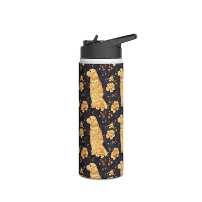 Golden Paws Floral Frenchie Stainless Steel Water Bottle