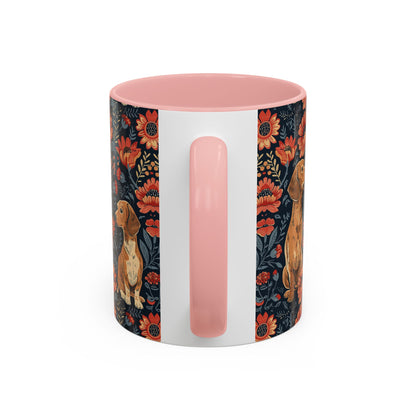 Floral Pawsome Dachsund Delight Accent Coffee Mug