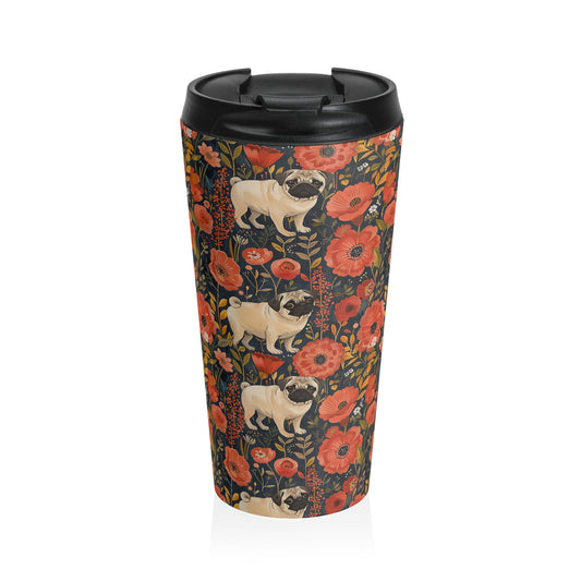 Pug Paradise Playpen Stainless Steel Travel Mug