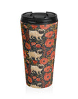 Pug Paradise Playpen Stainless Steel Travel Mug