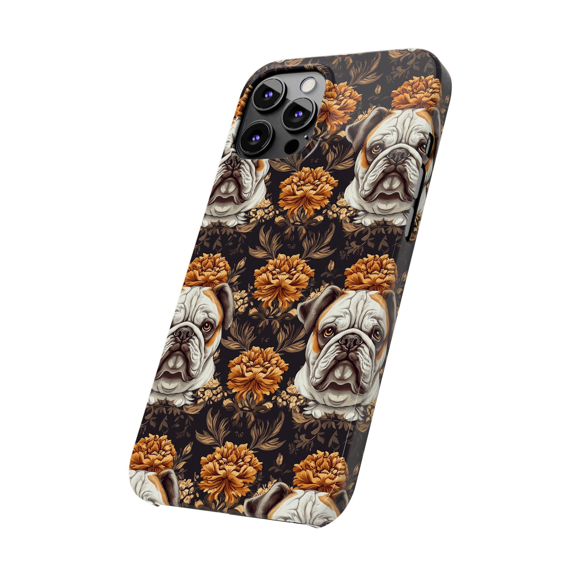 Bloomingly Bulldogistic Bouquet Slim Phone Cases