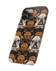 Bloomingly Bulldogistic Bouquet Slim Phone Cases