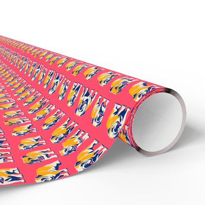 Bubblegum Glamour Bulldog Bouquet Wrapping Paper