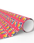 Bubblegum Glamour Bulldog Bouquet Wrapping Paper