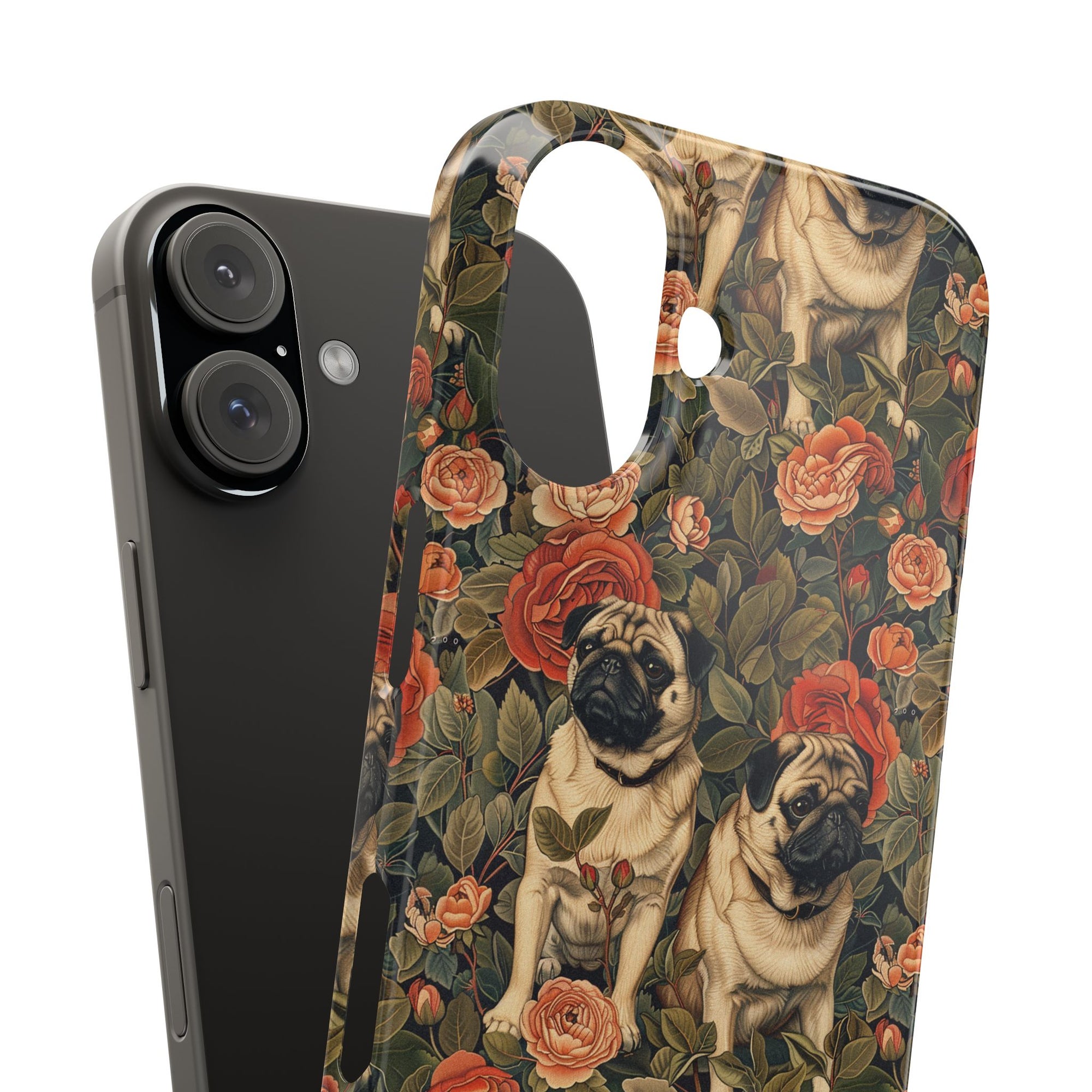 Blooming Pug Paradise Slim Phone Cases