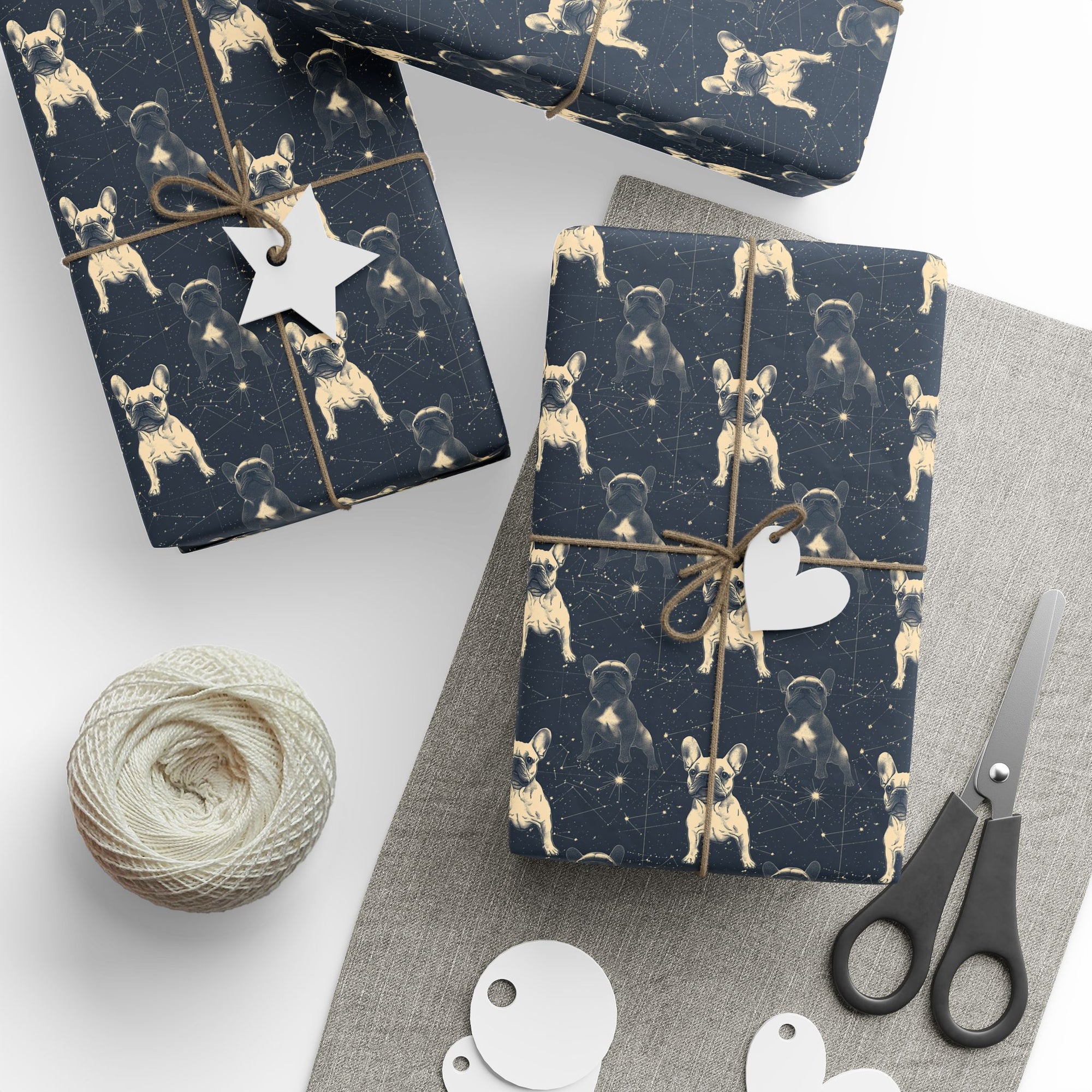 Frenchie Celestial Soar Wrapping Paper