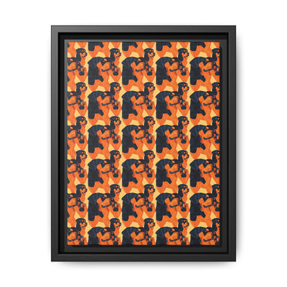 Rottweiler Chic Pawsitivity Matte Canvas, Framed