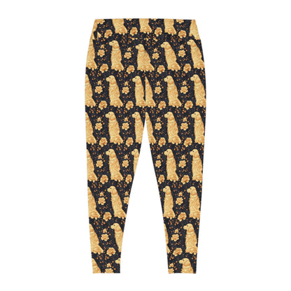 Golden Paws Floral Frenchie Plus Size Leggings