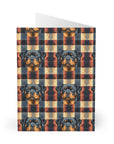 Pawsome Rottweiler Royalty Plaid Greeting Cards (5 Pack)