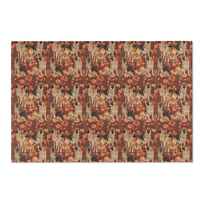 Shepherd's Splendor - German Shepherd William Morris Inspired Area Rug