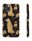 Golden Paws Floral Frenchie Slim Phone Cases