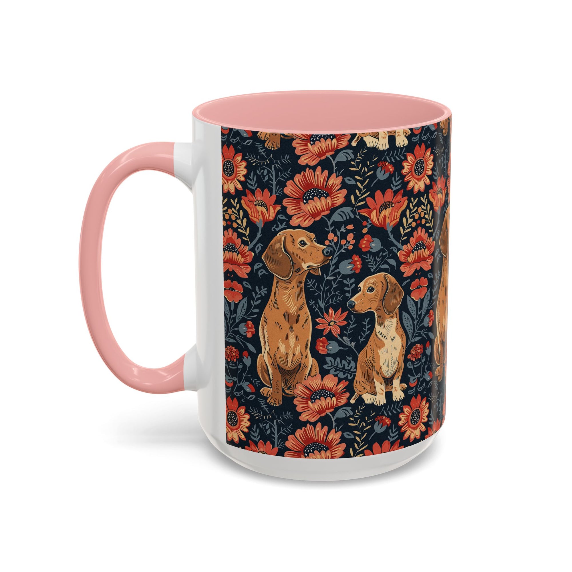 Floral Pawsome Dachsund Delight Accent Coffee Mug