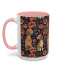 Floral Pawsome Dachsund Delight Accent Coffee Mug