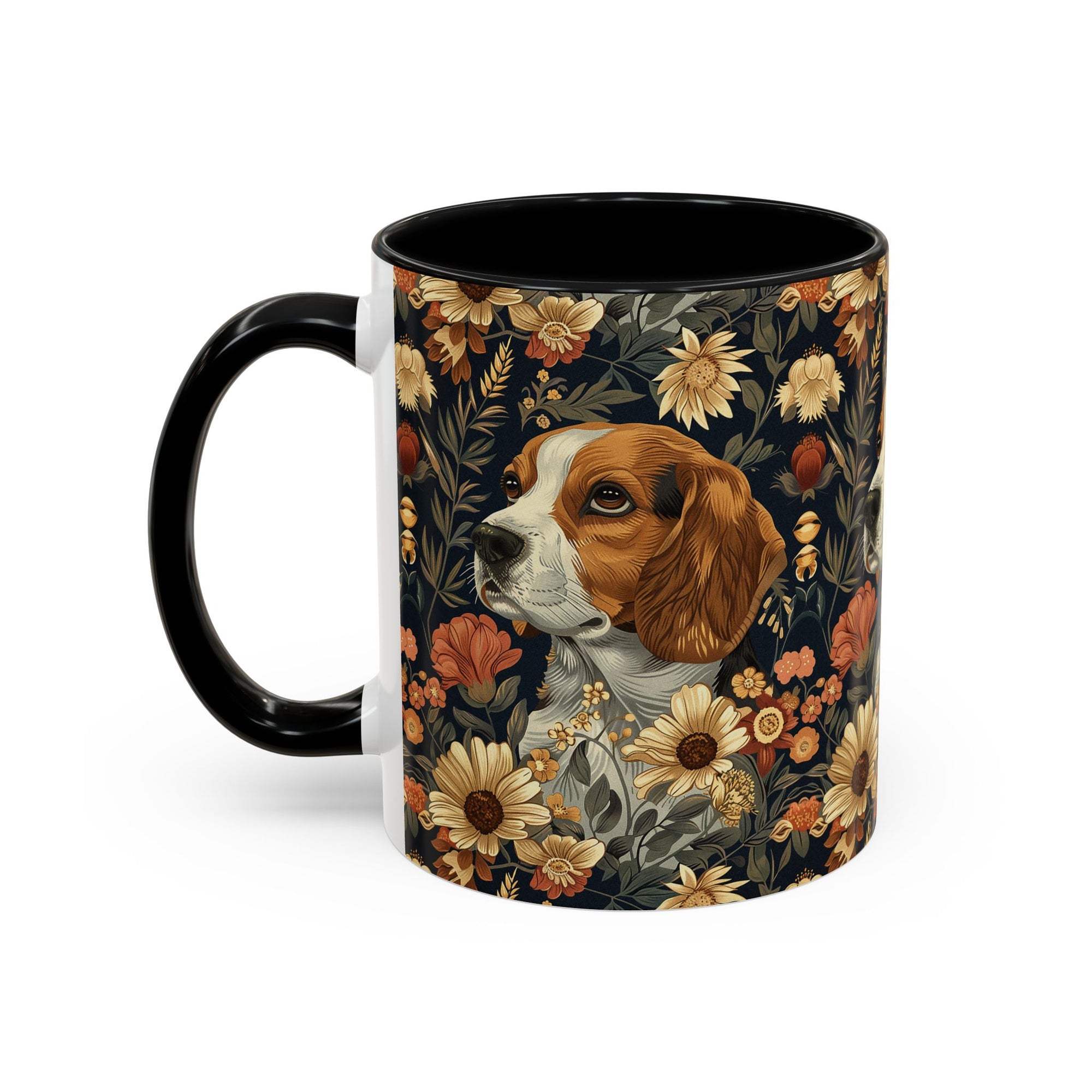 Beagle Blossoms Accent Coffee Mug