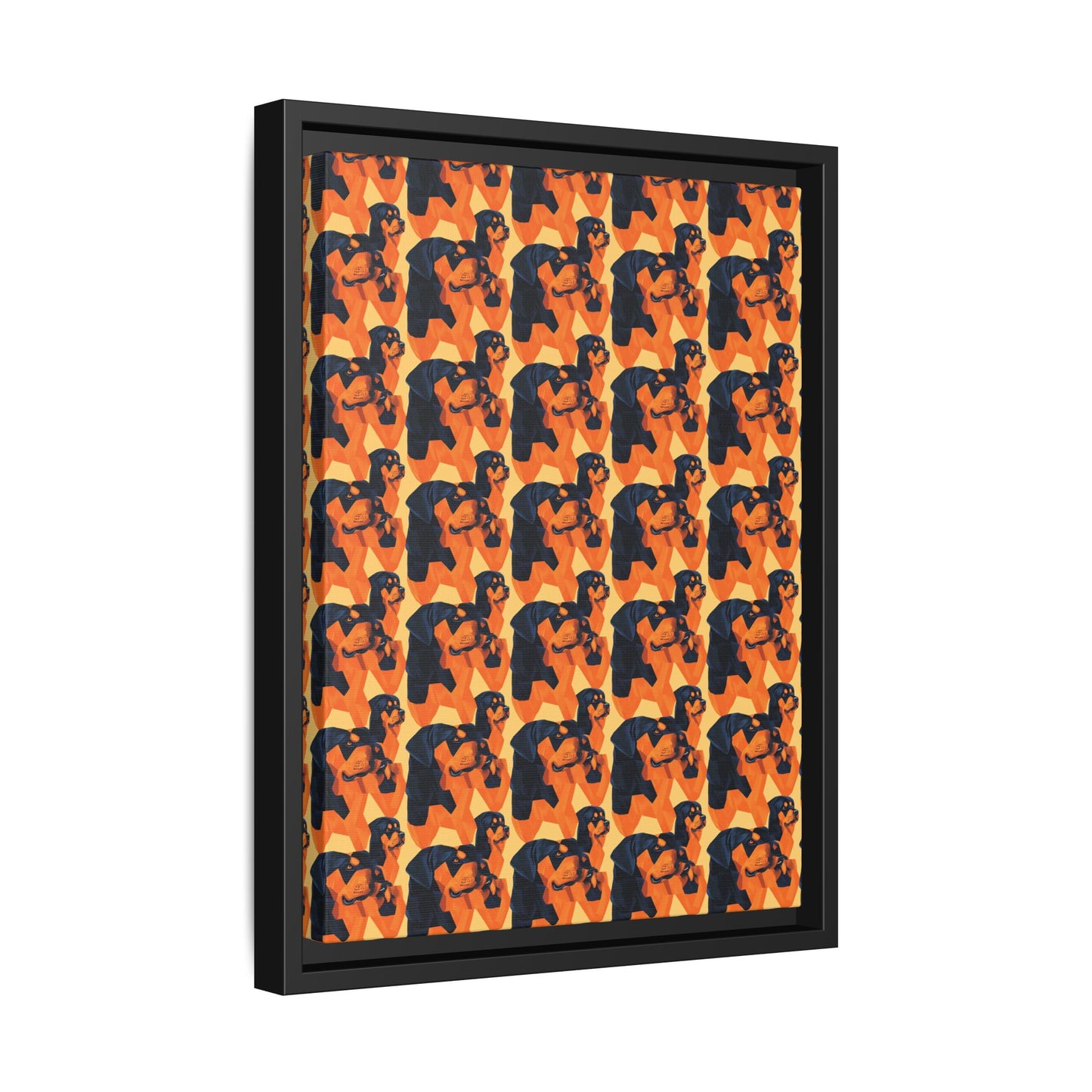 Rottweiler Chic Pawsitivity Matte Canvas, Framed