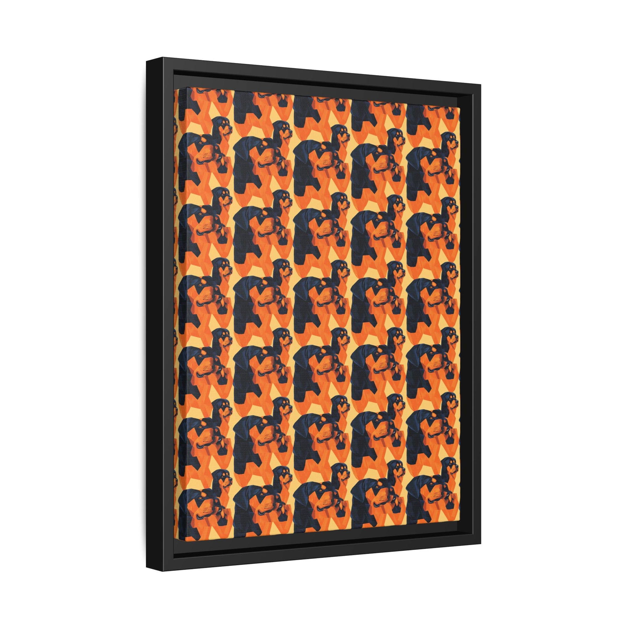 Rottweiler Chic Pawsitivity Matte Canvas, Framed