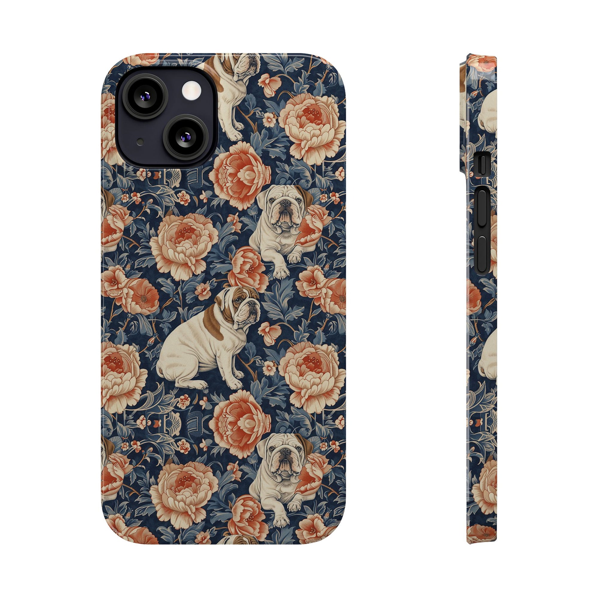 Blooming Bulldog Beauty Slim Phone Cases