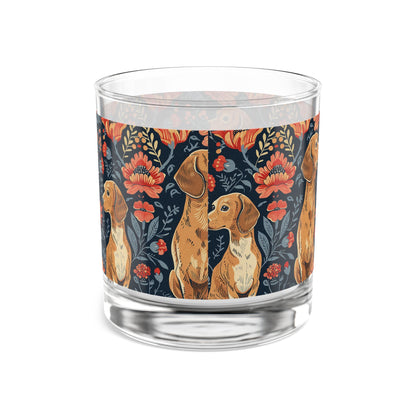 Floral Pawsome Dachsund Delight Rocks Glass