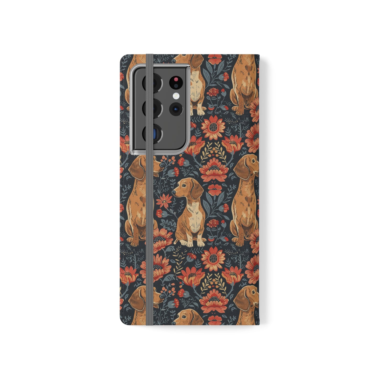 Floral Pawsome Dachsund Delight Flip Cases