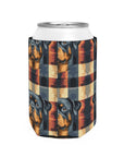 Pawsome Rottweiler Royalty Plaid Can Cooler Sleeve