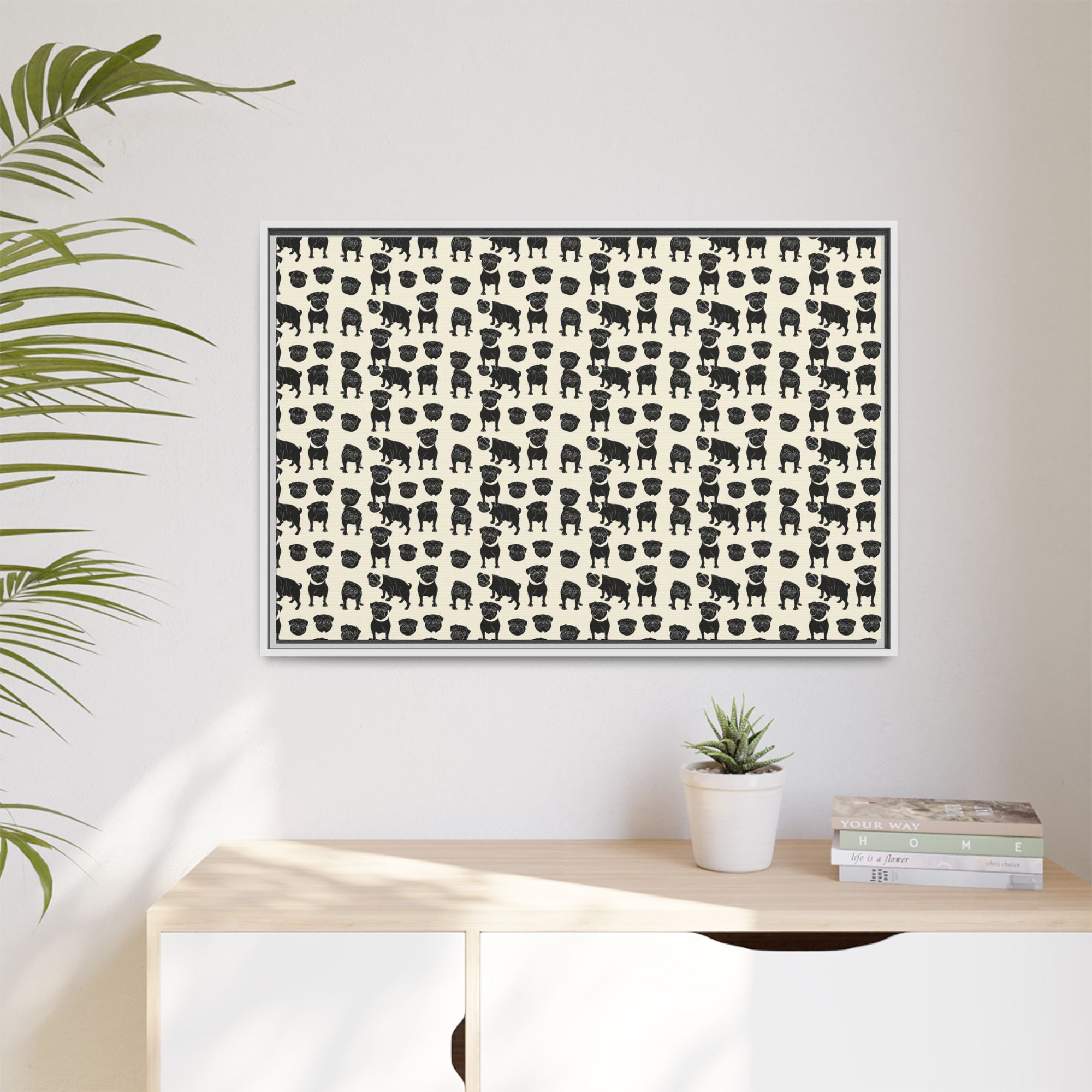 Puggie Pout Perfection Matte Canvas, Framed