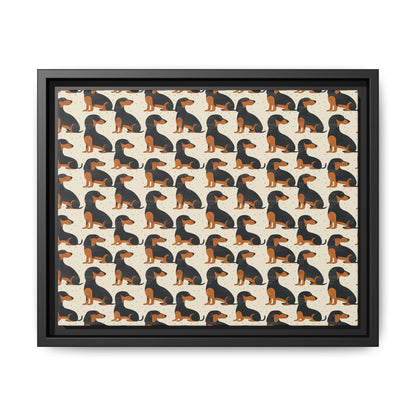 Whimsical Dachsund Dreamcatcher Matte Canvas, Framed