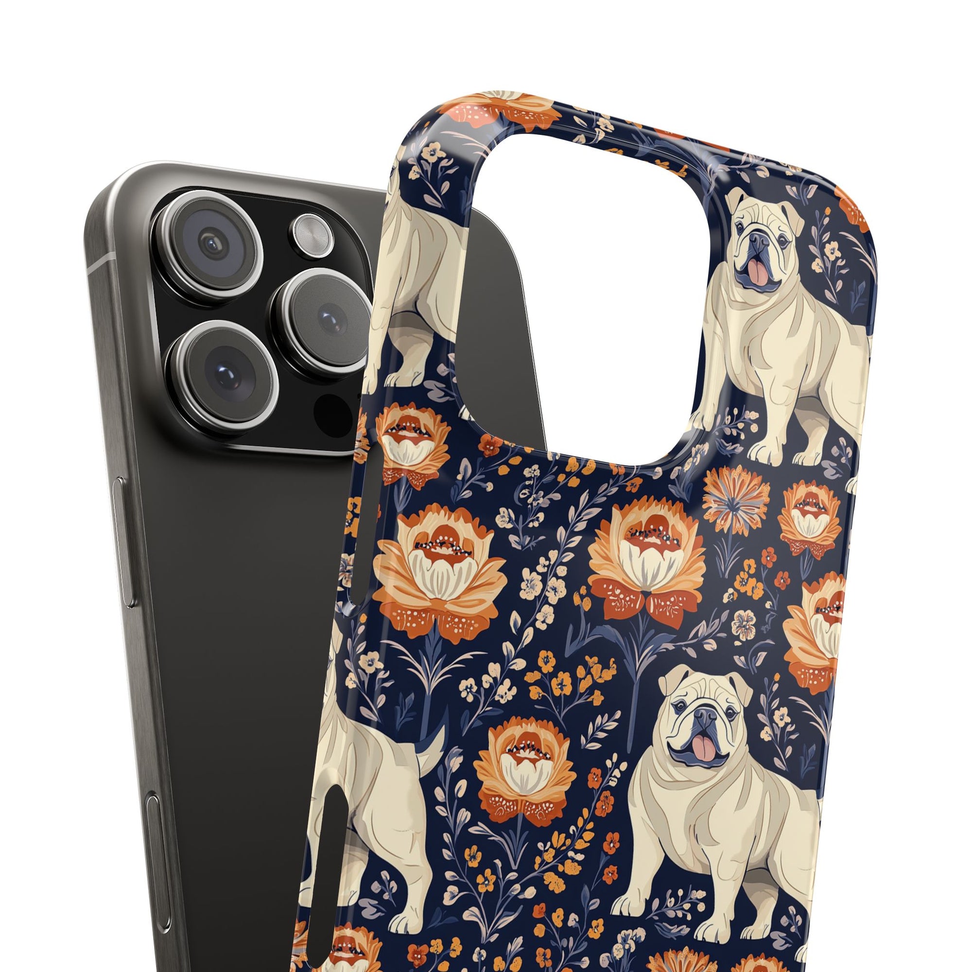 Bulldog Blossom Bonanza Slim Phone Cases