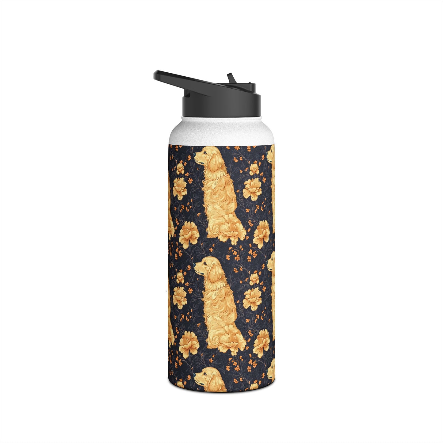 Golden Paws Floral Frenchie Stainless Steel Water Bottle