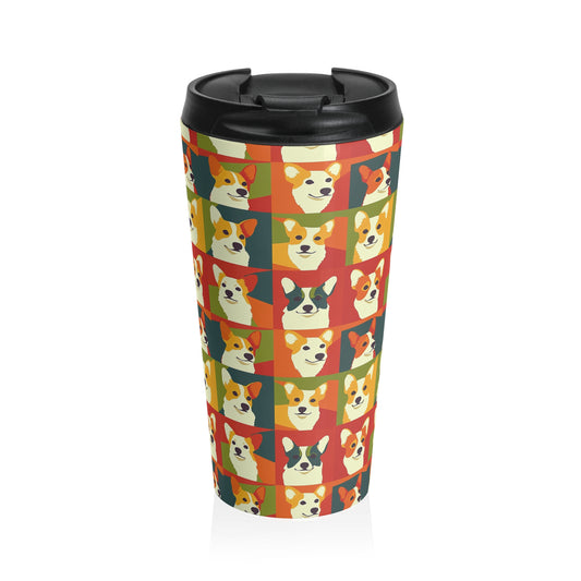 Corgi Chic Popart Pup Stainless Steel Travel Mug