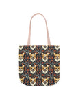 Floofy Corgi Blossom Blast Canvas Tote Bag