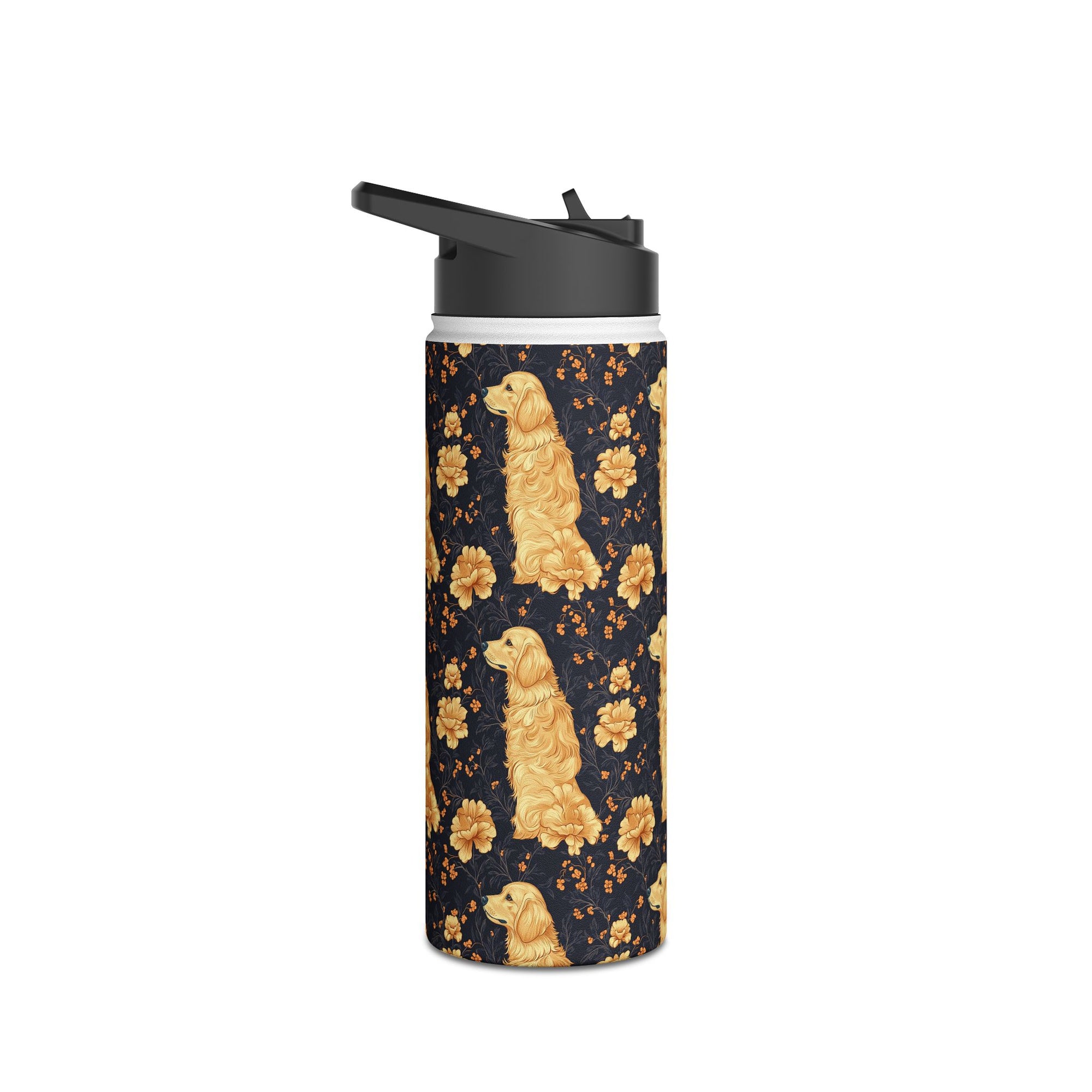 Golden Paws Floral Frenchie Stainless Steel Water Bottle