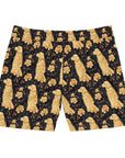 Golden Paws Floral Frenchie Men's Mid-Length Swim Shorts