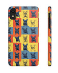 Frenchie Pop Art Pawfection Grid Slim Phone Cases