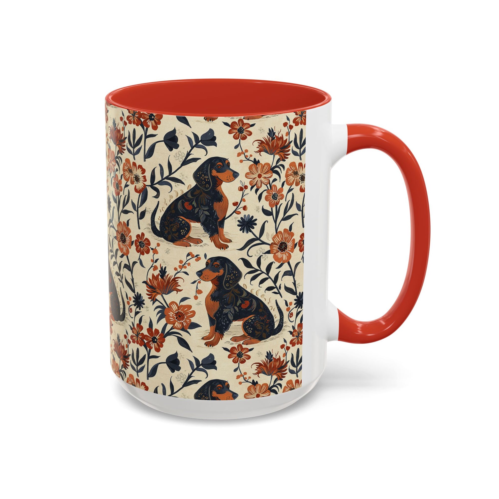 Blossoming Dachshunds Delight Accent Coffee Mug