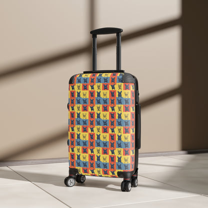 Frenchie Pop Art Pawfection Grid Suitcase