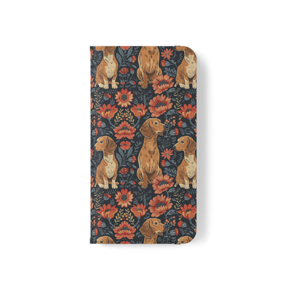 Floral Pawsome Dachsund Delight Flip Cases