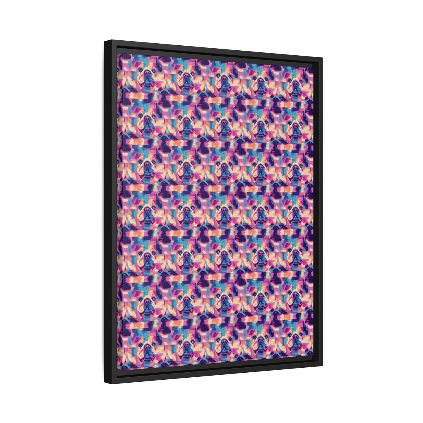 Dazzling Bulldog Chic Matte Canvas, Framed