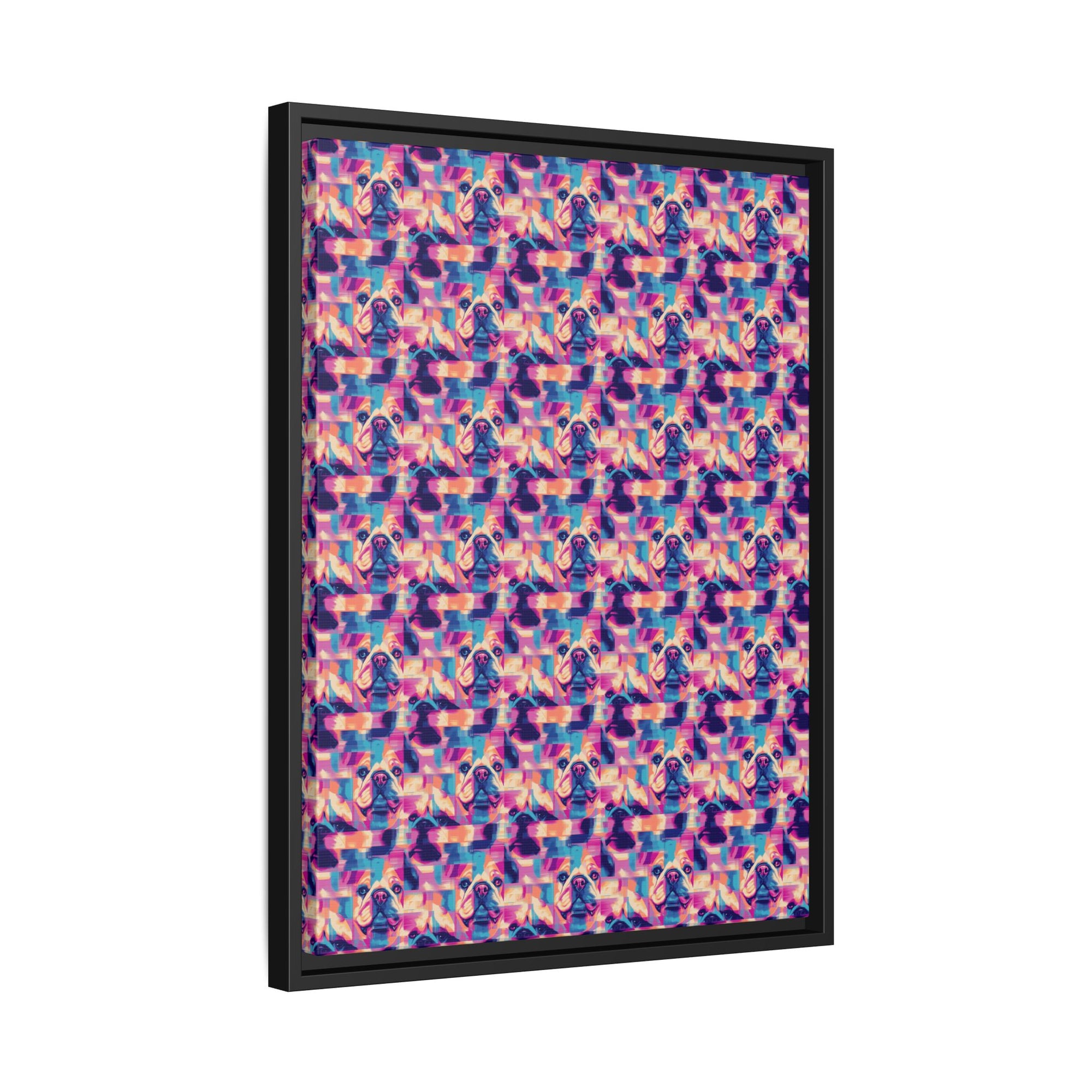 Dazzling Bulldog Chic Matte Canvas, Framed