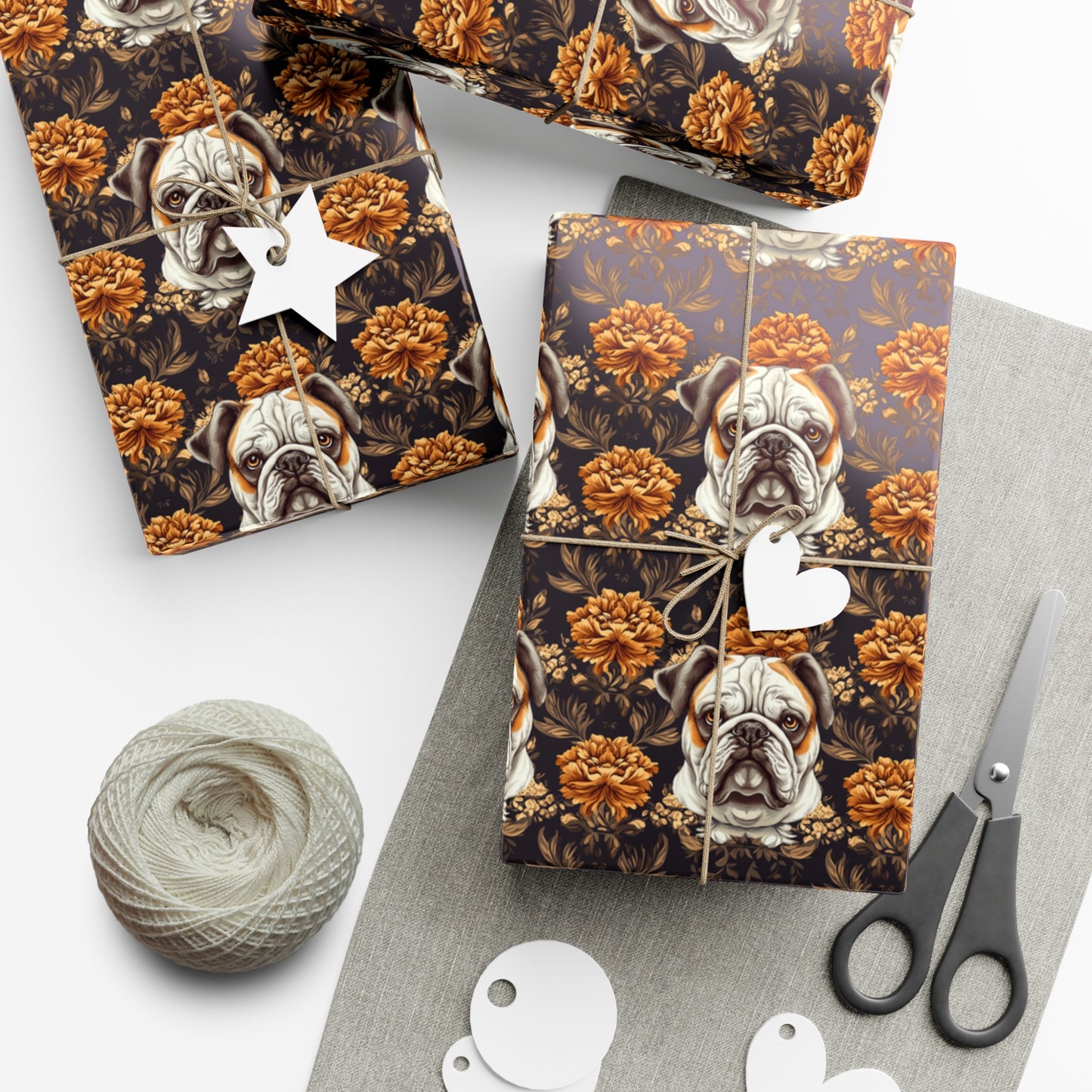 Bloomingly Bulldogistic Bouquet Gift Wrap Papers