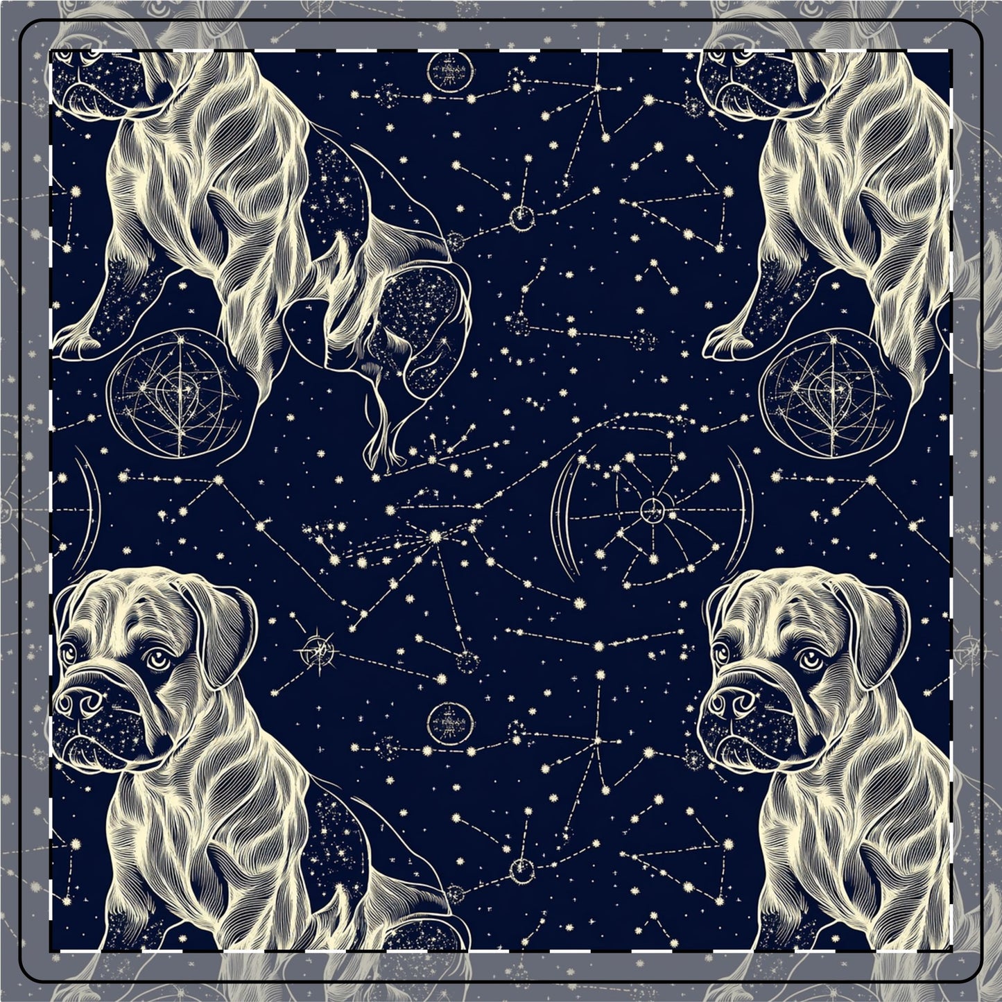 Celestial Boxer Bliss Ceramic Coaster